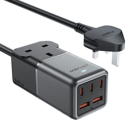 ACEFAST Z3 PD75W GaN power strip , 3 Type-C , 2 USB and 1 UK Plug