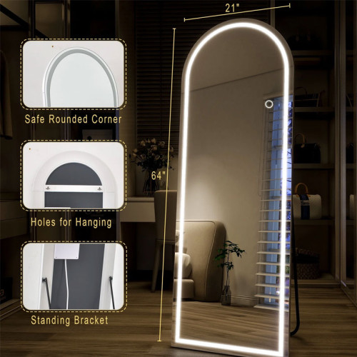   LED Arched Full Length Mirror Standing Floor Mirror 50cm  x 150cm