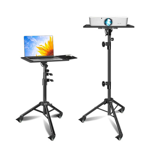 Universal Projector and Laptop Tripod Stand with Gooseneck Phone Holder and Wheels – Adjustable Height from 31.9 Inch to 63 Inch