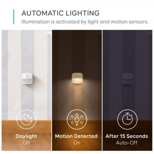  Eufy by Anker, Lumi Stick-On Night Light, 2nd Generation Warm White LED, Motion Sensor, Bedroom, Bathroom, Kitchen,