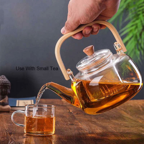 Heat Resistant Glass Teapot With Infuser Induction Kettle with Hot Plate 1L