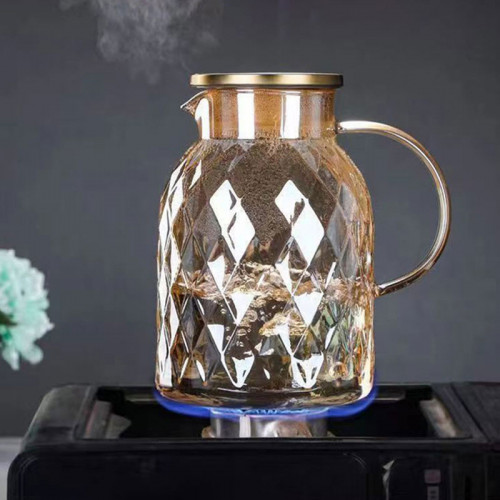 Light Luxury Glass Flower Teapot Kettle - 1.8 L