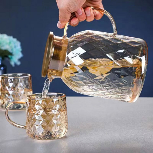 Light Luxury Glass Flower Teapot Kettle - 1.8 L