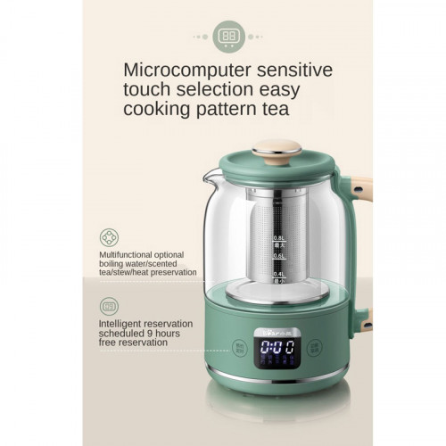 Bear Tea Maker Multi-Function Mini Glass Electric Kettle 0.8 L - Green