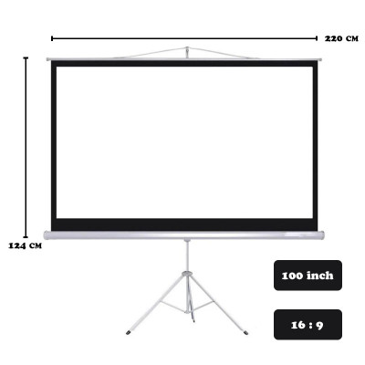 Portable Projector Screen with Stand 100 Inch ( 16 : 9 )