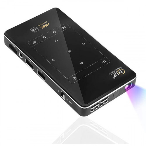    Portable DLP Projector 4K Android Touch Pico Projector with 1 GB RAM + 8 GB ROM