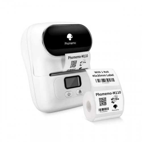 Phomemo-M110 Portable Bluetooth Thermal Mini Label Printer - White