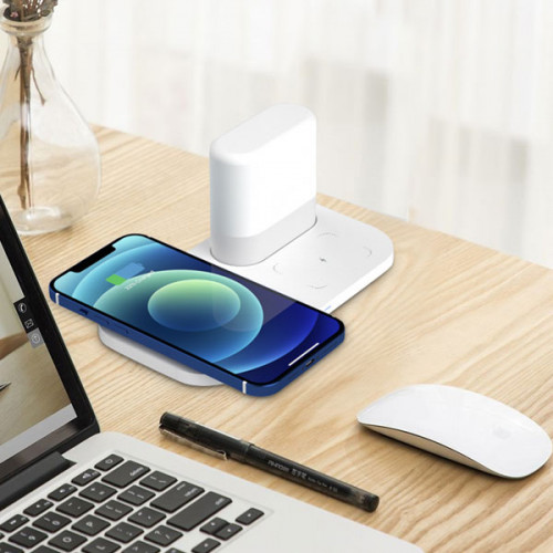 3 in 1 Wireless Charger , Atmosphere Night Light Multi-Function Lamp with 3 Modes