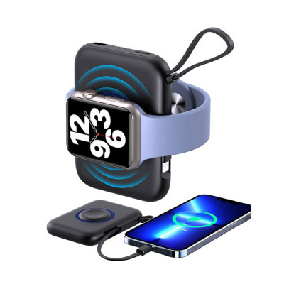 Portable Wireless Charger for Apple Watch with Built in Cable Power Bank 5000 mAh