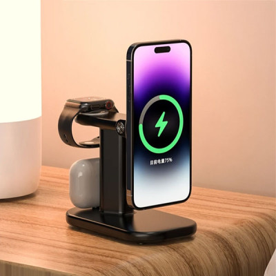 3 in 1 Magnetic MagSafe Wireless Charging Station For iPhone , Airpods and Apple Watch