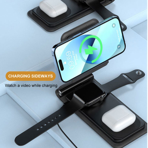 3 in 1 Magnetic Wireless Charger Pad Stand For iPhone , Airpods and Apple Watch