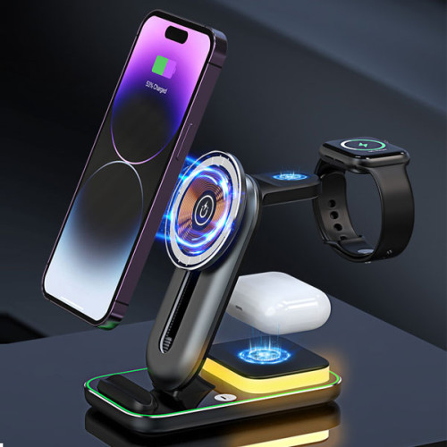 4 in 1 Magnetic Wireless Charger with Lamp For iPhone , Airpods and Apple Watch