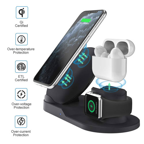 3 in 1 Wireless Charging Station For Apple Watch , iPhone and AIrpods Pro