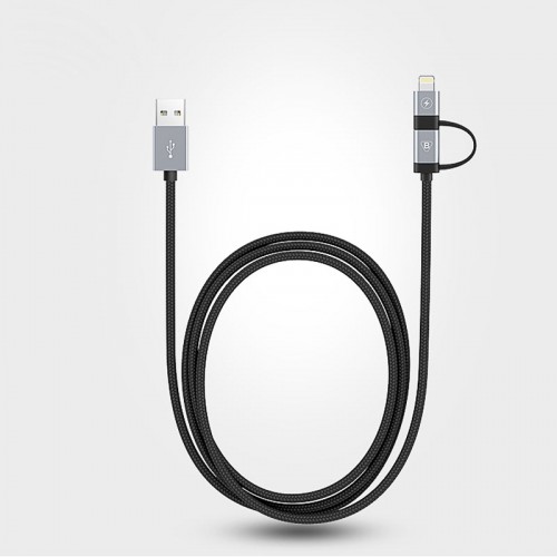 BIAZE 2 in 1 Fast Charging Data & Charging Cable - Black