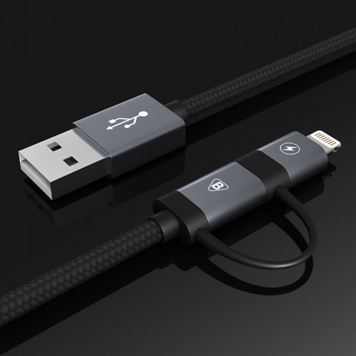 BIAZE 2 in 1 Fast Charging Data & Charging Cable - Black