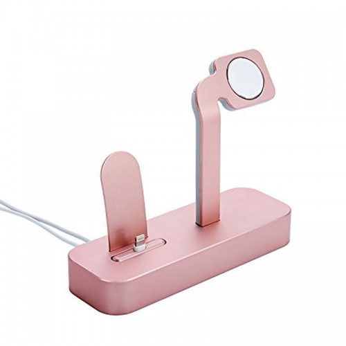 COTEetCI 2 in 1 Aluminum Docking Station for Apple Watch & iPhone - Pink