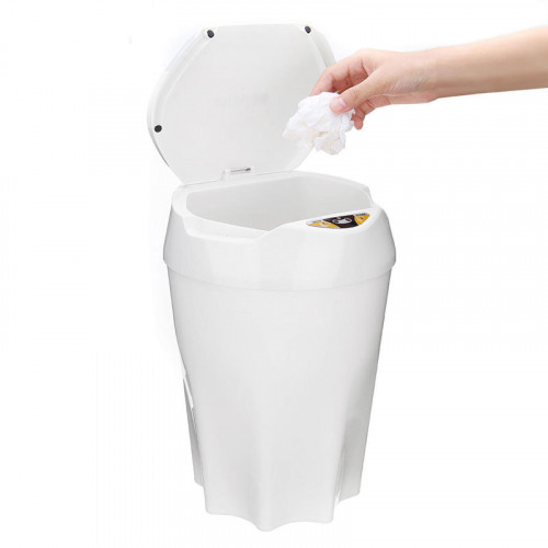 Automatic 9L Touchless Infrared Sensor Round Plastic Trash Can Waste Bin Dust Bin for Home Office - Green