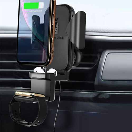 3 in 1 Wireless Car Charger For iPhone , AIrpods and Apple Watch