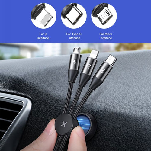 Baseus Car Co-sharing 3.5A  3 in 1 Lightning , Micro USB & USB-C Cable