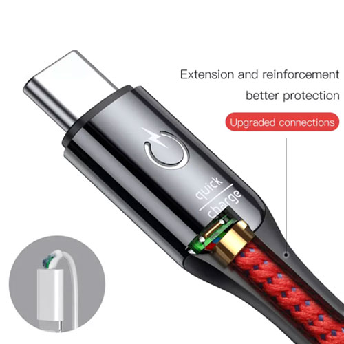 Baseus C-Shaped Light 2.4A intelligent power-off Cable For IOS Devices