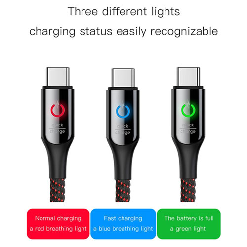 Baseus C-Shaped Light 2.4A intelligent power-off Cable For IOS Devices