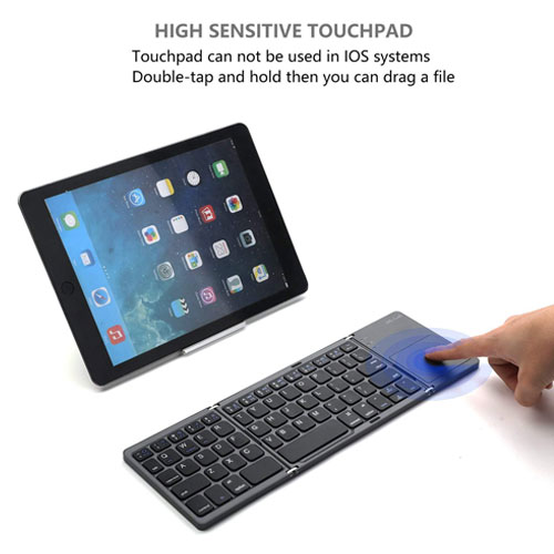 Mini Foldable Bluetooth Keyboard with Touchpad for Android, Windows, PC, Tablet and Arabic Keyboard