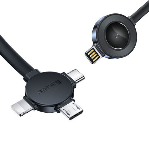 Baseus 4 in 1 Cable For Apple Watch , iPhone and Samsung Devices