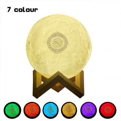    3D Moon Quran Speaker with Application and Color Changing Light