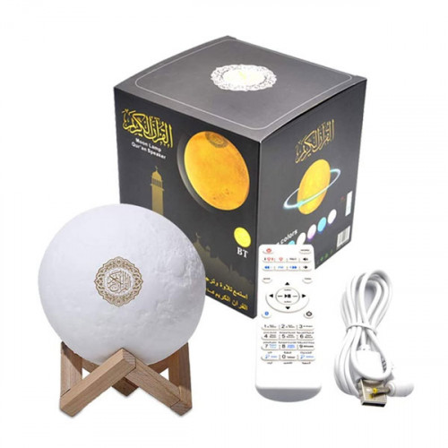    3D Moon Quran Speaker with Application and Color Changing Light