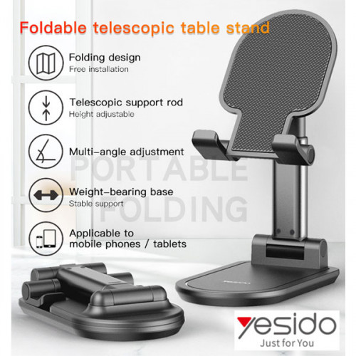   Yesido C85 Foldable Desktop Multi-Angle Adjustable Mobile Desk Holder Stand