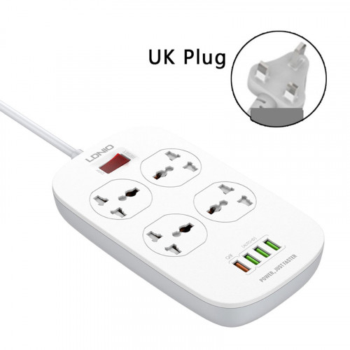 LDNIO 4 USB and 4 Power Plug Extension (...