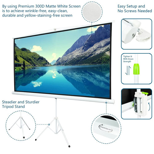 Portable Projector Screen with Stand 100 Inch ( 16 : 9 )