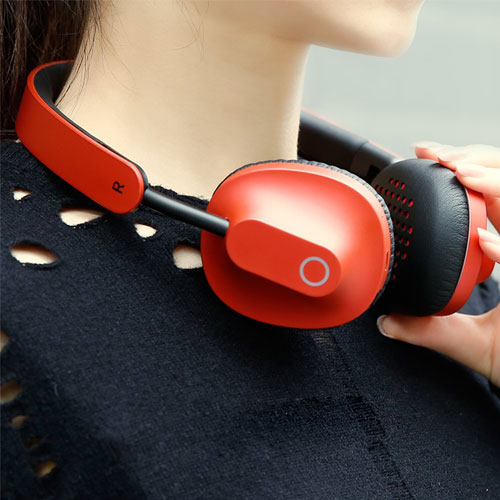 Baseus D01 Wireless Bluetooth Headphone with Mic - Red