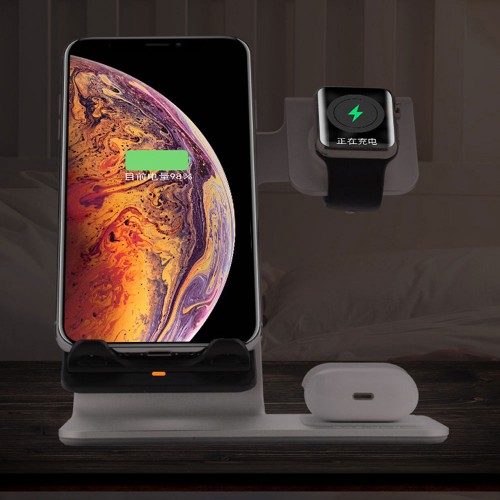 Bestand 3 in 1 Aluminum iWatch , Airpods , Qi Fast Wireless Charger Dock