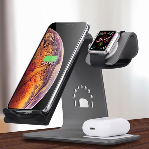 Bestand 3 in 1 Aluminum iWatch , Airpods , Qi Fast Wireless Charger Dock