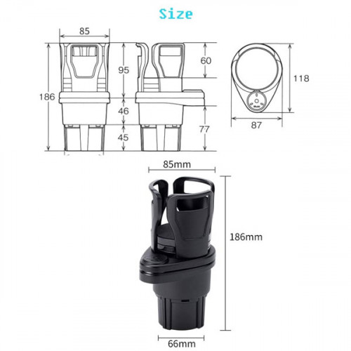 2 in 1 Multifunctional Rotation Car Cup Holder