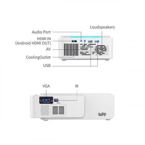    Portable HDMI WiFi LED Projector 4K 2600 Lumens