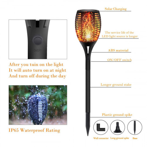        Solar Flame Waterproof Garden Flickering Light ( Single )