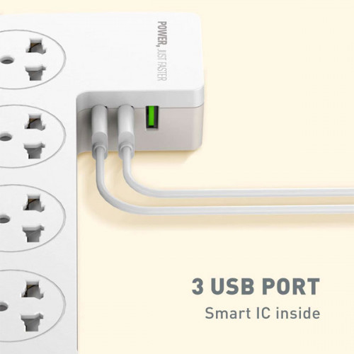 LDNIO SC5309 Power Strip  Box EU Plug Universal Power Adapter Strip With 5 Socket and 3 USB