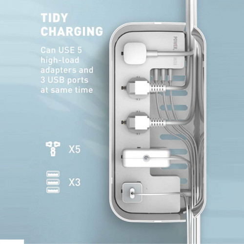 LDNIO SC5309 Power Strip  Box EU Plug Universal Power Adapter Strip With 5 Socket and 3 USB