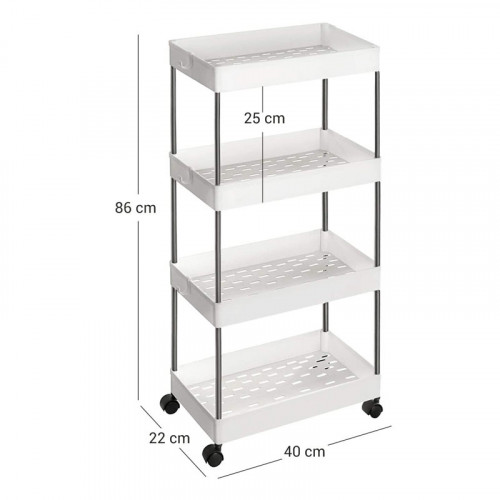 4-Tier Storage Trolley, Rolling Cart with Wheels 40 x 22 x 86 cm