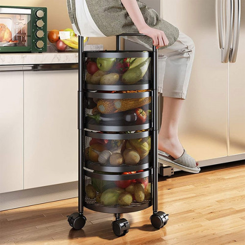 Multi-Layer Portable Rotating Round Storage Rack - 5 Layer