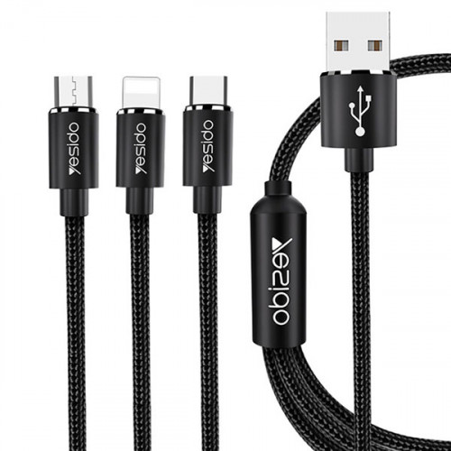 Yesido 3 in 1 Cable For Lightning , Micro and Type-C Devices