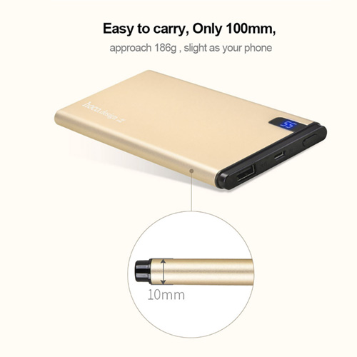 HOCO B25 Slim 10000 mAh Power Bank - Gold