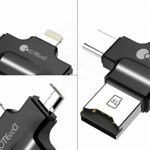 COTEetCI 4 in 1 Card Reader Adapter For All Smart Phones , Tablets and Laptops