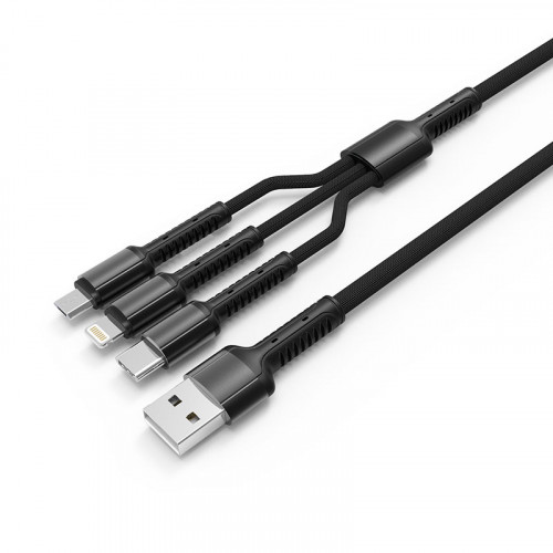 LDNIO 3 in 1 Cable For Lightning , Type-...