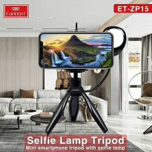 Earldom 360 Degree Rotate Mini Smartphone Tripod with Selfie Lamp