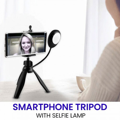 Earldom 360 Degree Rotate Mini Smartphone Tripod with Selfie Lamp