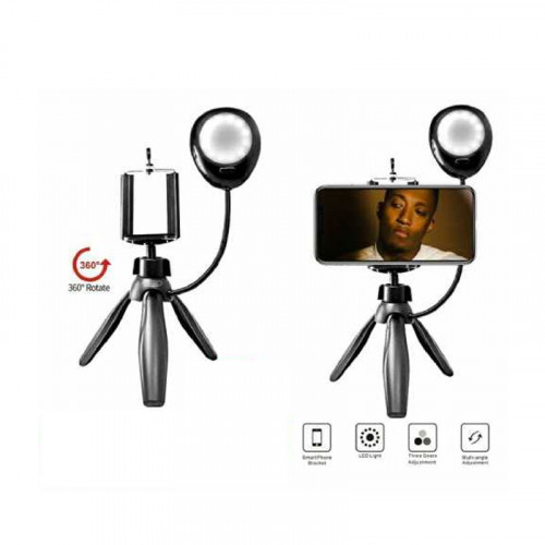 Earldom 360 Degree Rotate Mini Smartphone Tripod with Selfie Lamp