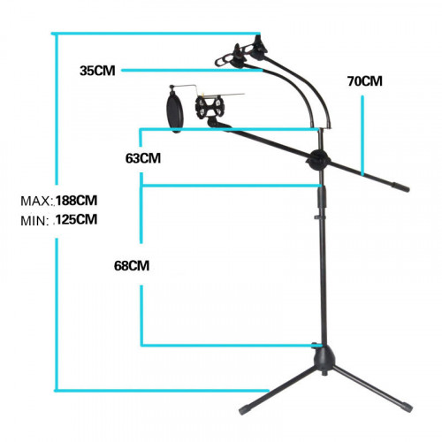 Adjustable Portable Tripod Stand with Double Mobile Phone Holder